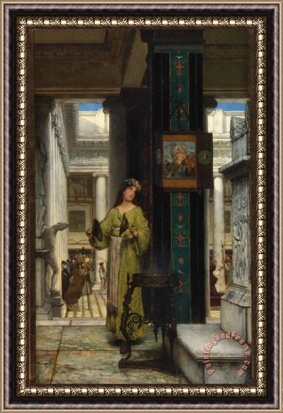 Sir Lawrence Alma-Tadema In The Temple Framed Print