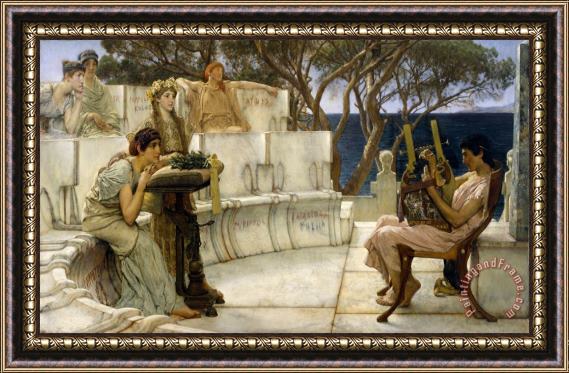 Sir Lawrence Alma-Tadema Sappho And Alcaeus Framed Painting