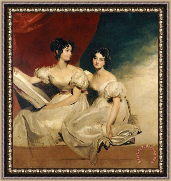 Sir Thomas Lawrence A double portrait of the Fullerton sisters Framed Print