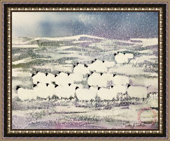 Suzi Kennett Sheep in Winter Framed Painting