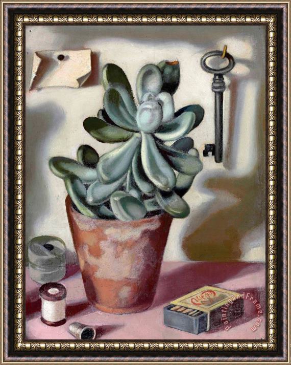 tamara de lempicka Nature Morte a La Plante Grasse, 1952 Framed Painting