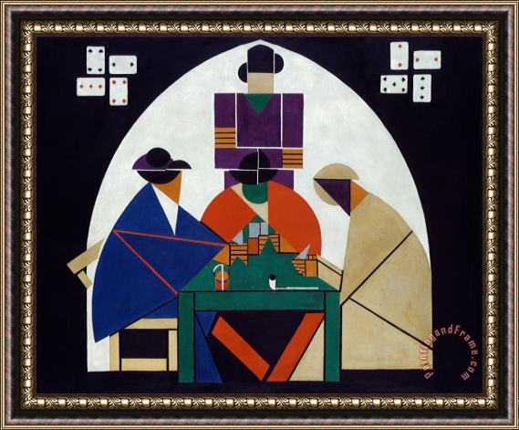 Theo van Doesburg Card Players Framed Painting
