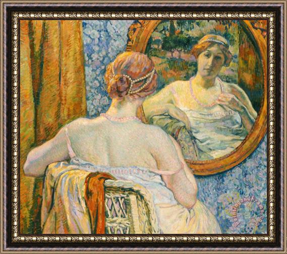 Theo van Rysselberghe Woman in a Mirror Framed Print