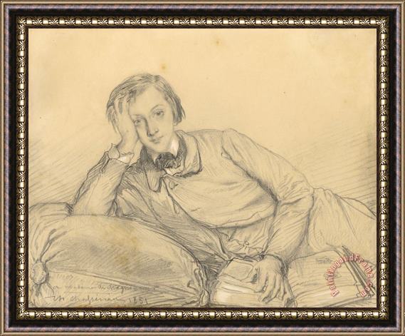 Theodore Chasseriau Portrait of Raymond De Magnoncourt Framed Print