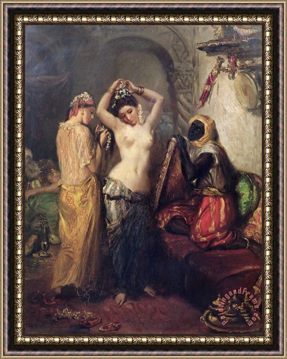 Theodore Chasseriau The Toilet in the Seraglio Framed Painting