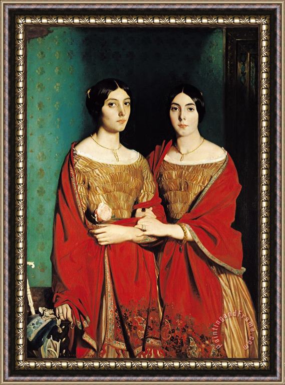 Theodore Chasseriau The Two Sisters Framed Print