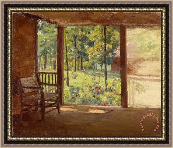 Theodore Clement Steele A View From The Porch Framed Print