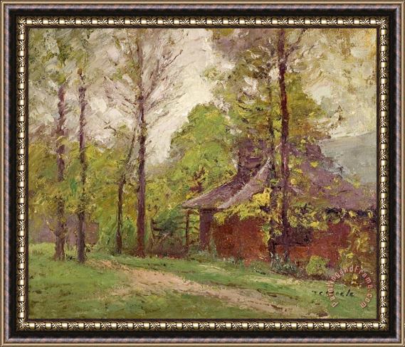 Theodore Clement Steele A Wet Day in Early Autumn Framed Print