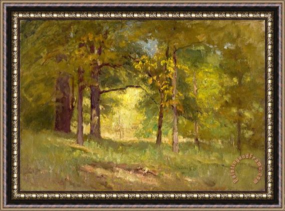 Theodore Clement Steele Autumn Words (forest Interiors) Framed Painting