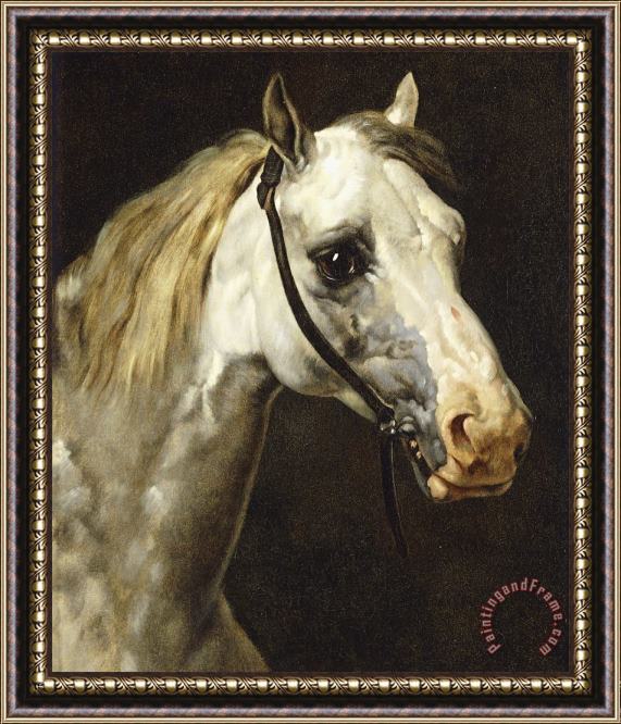 Theodore Gericault Head of a Piebald Horse Framed Print