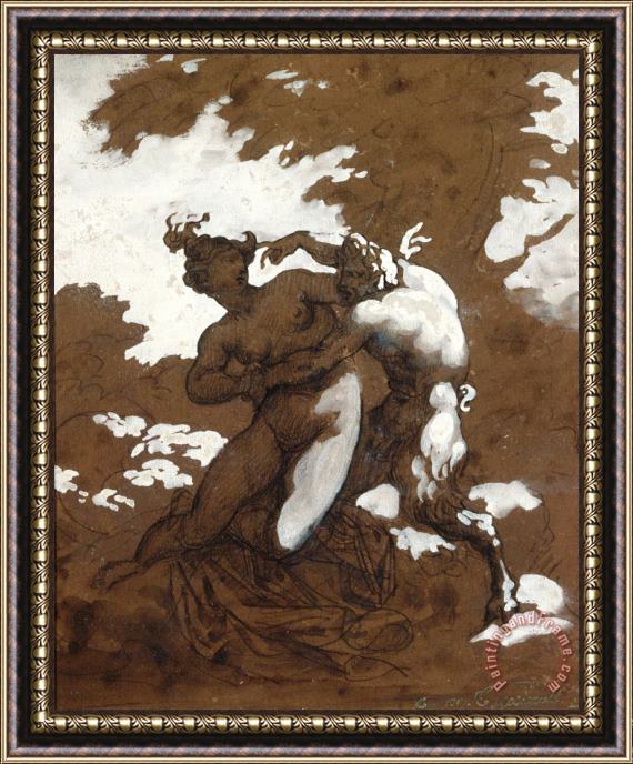 Theodore Gericault Satyr And Nymph Framed Painting