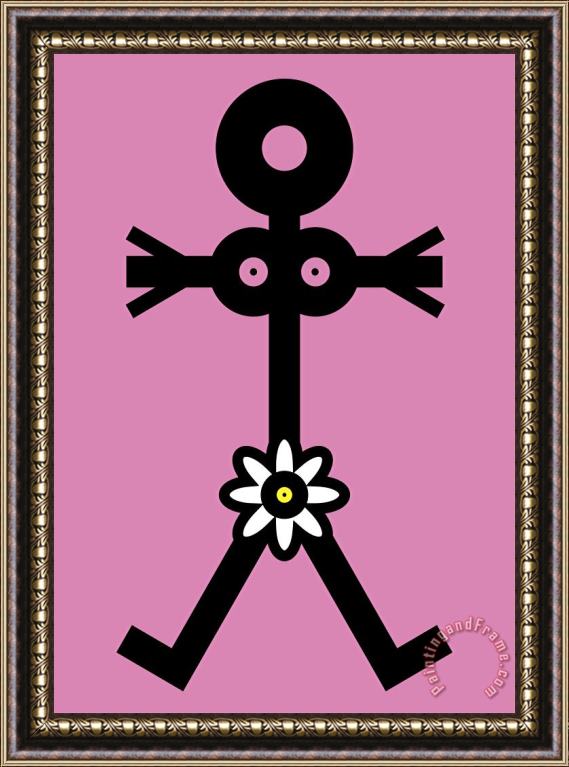 Thisisnotme Woman With Flower Icon Framed Painting