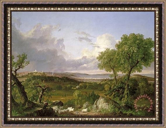 Thomas Cole View of Boston Framed Painting