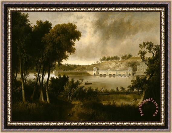 Thomas Doughty View of The Fairmount Waterworks, Philadelphia, From The Opposite Side of The Schuylkill River Framed Painting