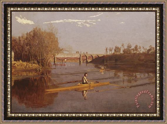Thomas Eakins Max Schmitt in a Single Scull Framed Painting