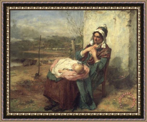 Thomas Faed Ere Care Begins Framed Painting