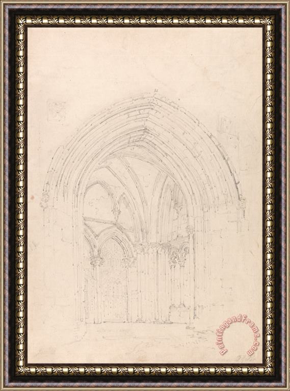 Thomas Girtin St. Alban's Cathedral, Hertfordshire 2 Framed Painting