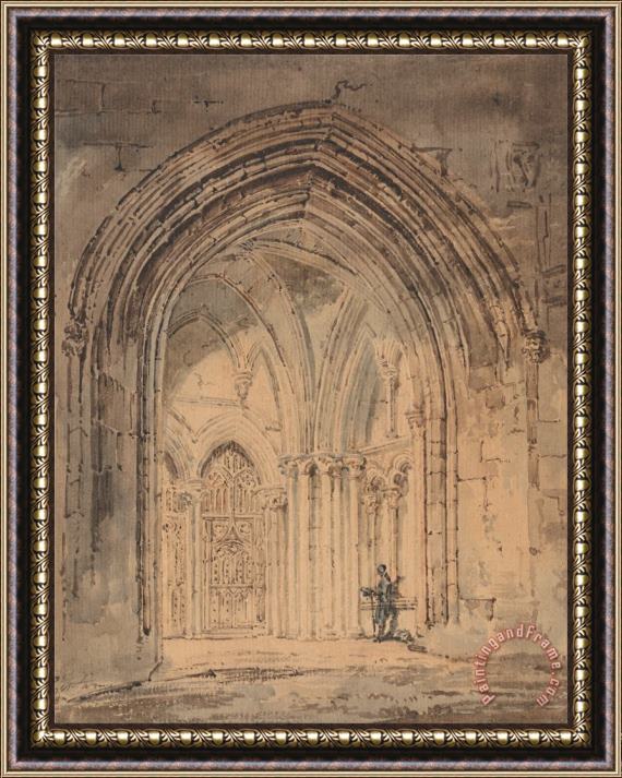 Thomas Girtin St. Alban's Cathedral, Hertfordshire Framed Painting