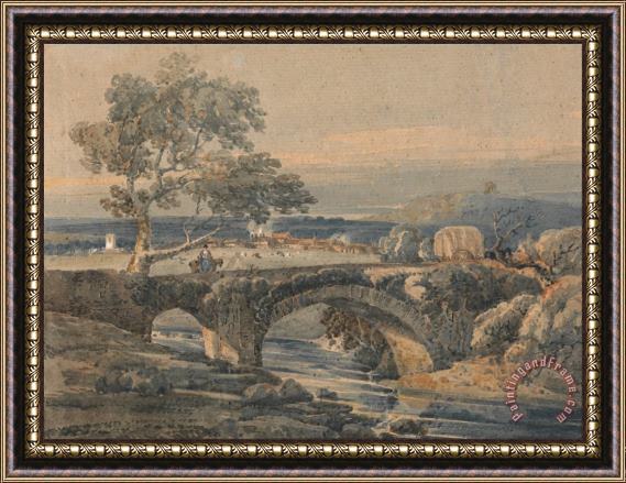 Thomas Girtin The Old Bridge in Devon Framed Painting