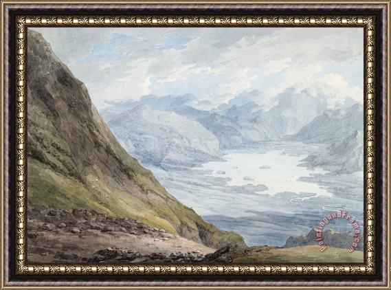 Thomas Hearne View from Skiddaw over Derwentwater Framed Print