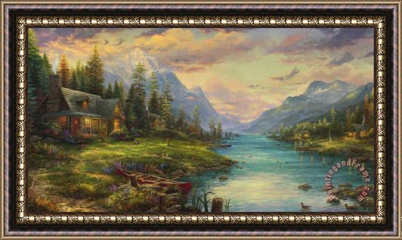 Thomas Kinkade A Fathers Perfect Day Framed Painting
