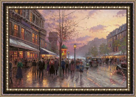 Thomas Kinkade Boulevard Lights, Paris Framed Painting