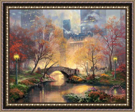 Thomas Kinkade Central Park in The Fall Framed Painting