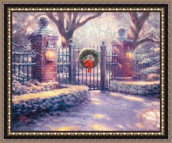 Thomas Kinkade Christmas Gate Framed Print