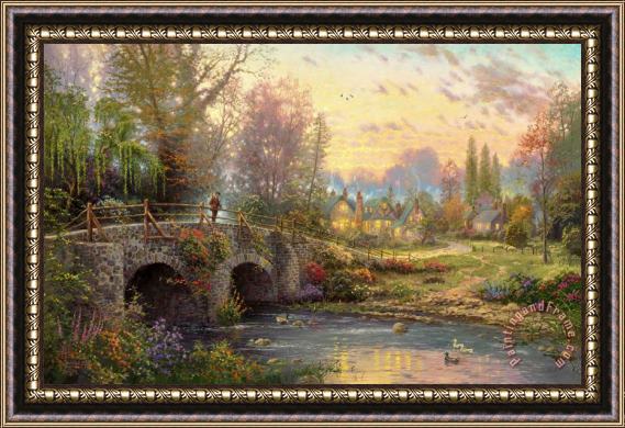 Thomas Kinkade Cobblestone Evening Framed Print Thomas Kinkade Cobblestone Evening Framed Print