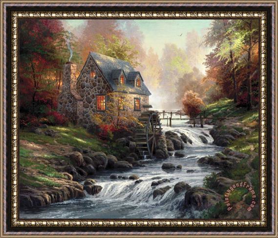 Thomas Kinkade Cobblestone Mill Framed Print Thomas Kinkade Cobblestone Mill Framed Print