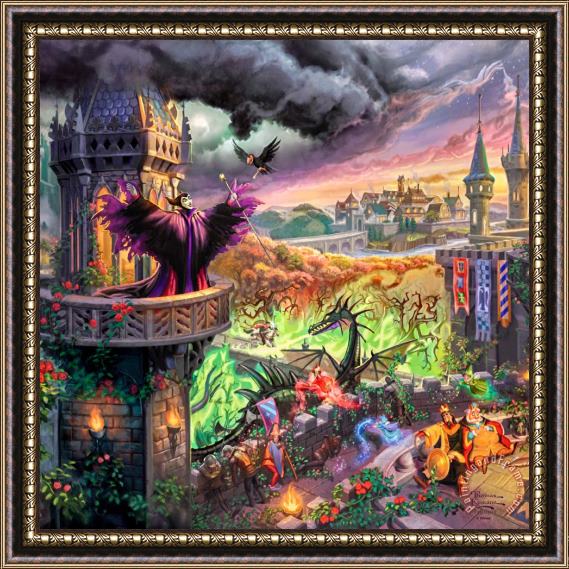 Thomas Kinkade Disney Maleficent Framed Print