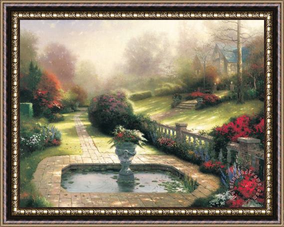 Thomas Kinkade Gardens Beyond Autumn Gate Framed Painting