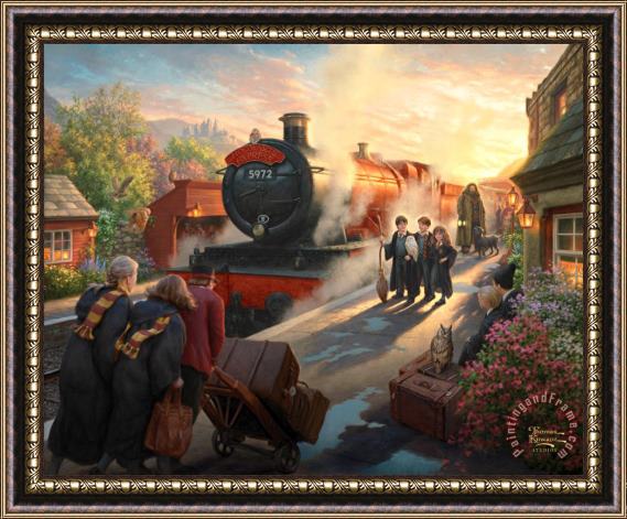 Thomas Kinkade Harry Potter Hogwarts Express Framed Painting