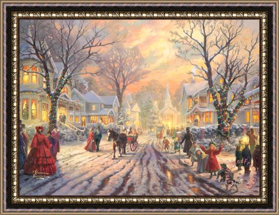 Thomas Kinkade Ictorian Christmas Framed Painting
