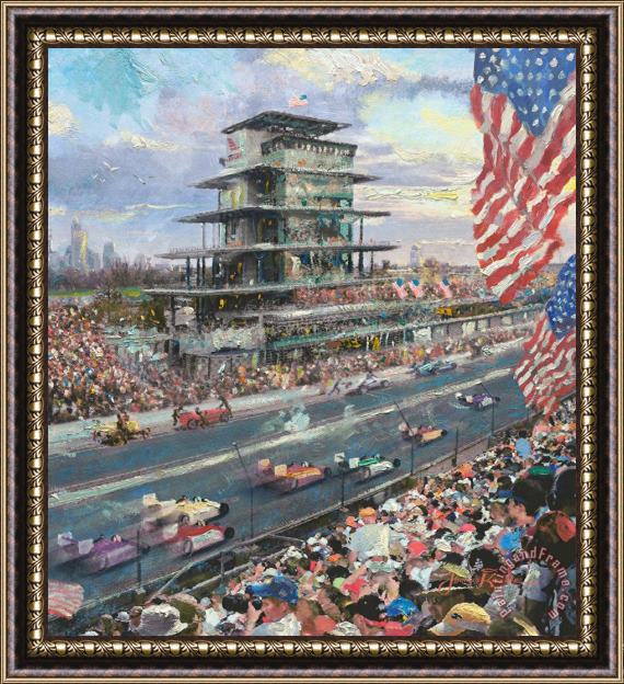 Thomas Kinkade Indianapolis Motor Speedway, 100th Anniversary Study Framed Painting