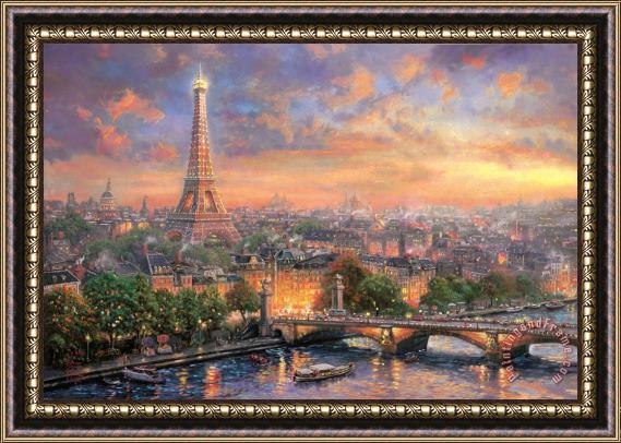 Thomas Kinkade Paris, City of Love Framed Painting