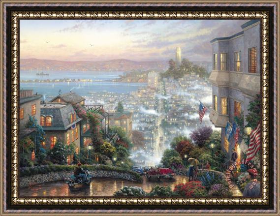 Thomas Kinkade San Francisco, Lombard Street Framed Painting