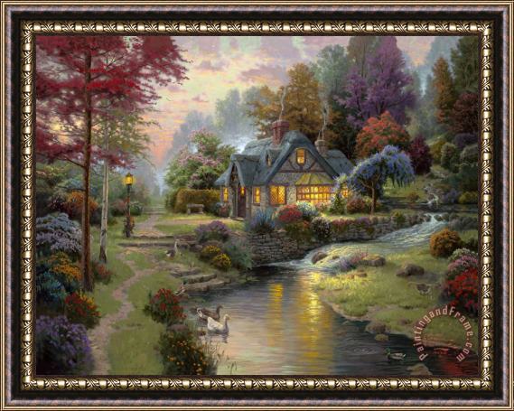 Thomas Kinkade Stillwater Cottage Framed Painting