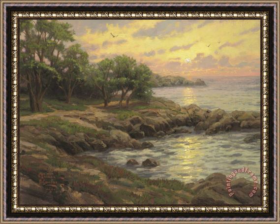 Thomas Kinkade Sunset on Monterey Bay Framed Painting