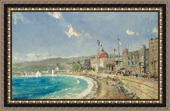 Thomas Kinkade The Beach at Nice Framed Painting