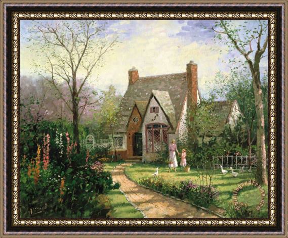 Thomas Kinkade The Cottage Framed Painting