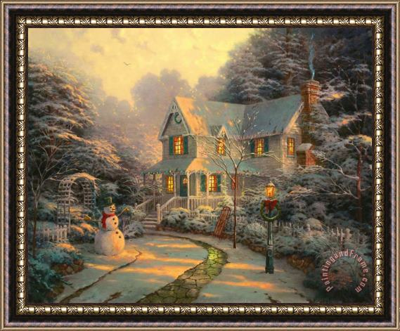 Thomas Kinkade The Night Before Christmas Framed Painting