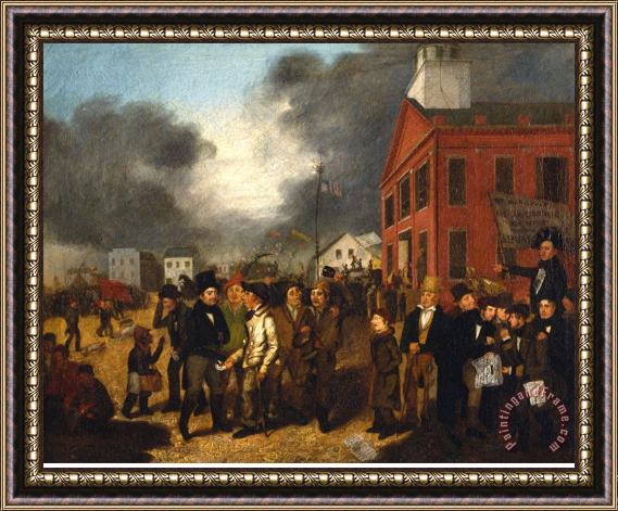Thomas Mickel Burnham First State Election in Detroit - Michigan Framed Painting