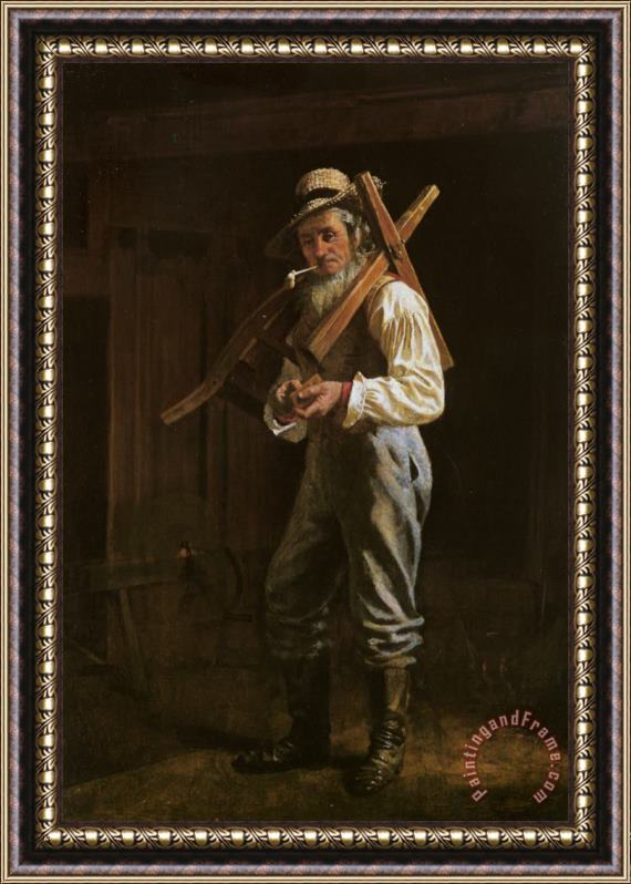 Thomas Waterman Wood Man with Pipe Framed Painting