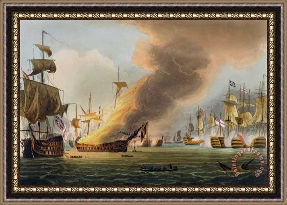 Thomas Whitcombe The Battle Of Trafalgar Framed Painting