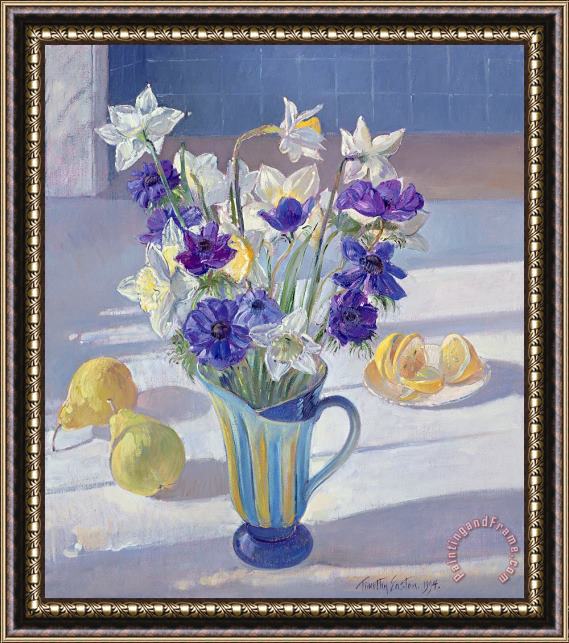 Timothy Easton Spring Flowers And Lemons Framed Print