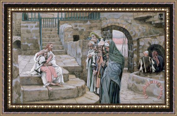 Tissot Jesus and the Little Child Framed Painting