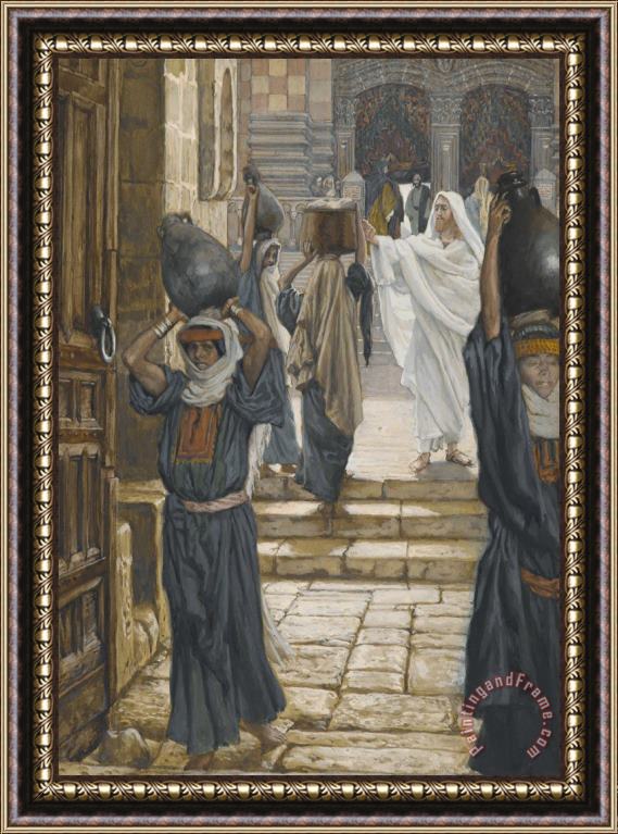 Tissot Jesus Forbids the Carrying of Loads in the Forecourt of the Temple Framed Print