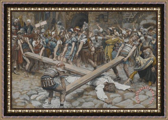 Tissot Simon the Cyrenian Compelled to Carry the Cross with Jesus Framed Print
