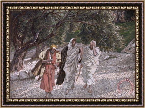 Tissot The Disciples on the Road to Emmaus Framed Painting